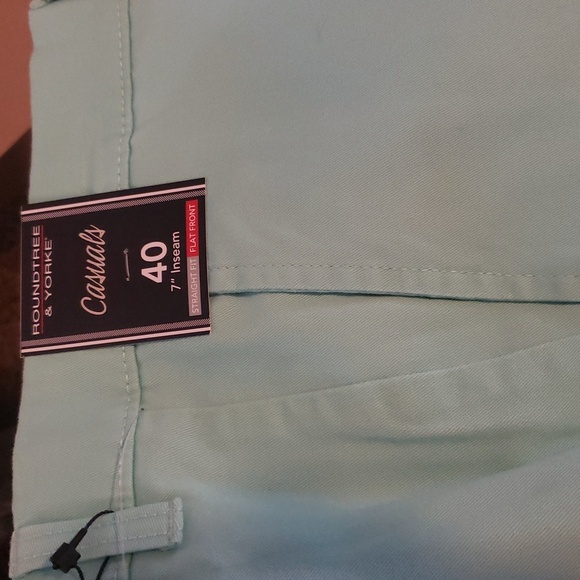 Mint Green 40 Classic Chino Men Flat Front Golf Pickleball Vacation New - Picture 4 of 7